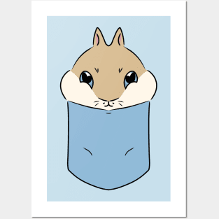 Cute Rabbit in the Pocket Posters and Art